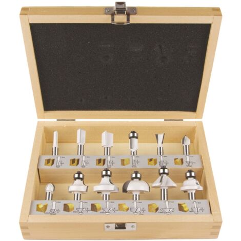 Makita – Coffret de fraises à bois 12 pièces – Queue 8 mm – Pour bois dur et teck – D53556