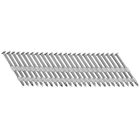 1000 Pointes en Bandes 34° - 70 mm x 2.8 34° Tête Bombée Inox A4 Annelée Liaison Plastique NORFIX NFX11414 A4