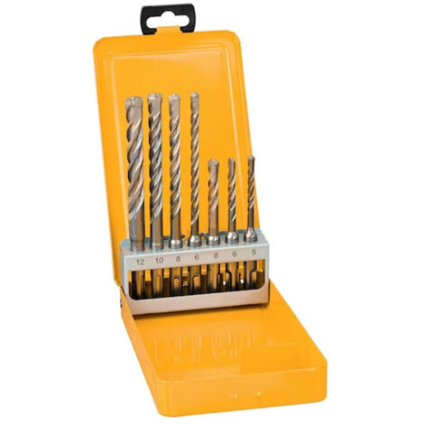 Dewalt – Coffret de 7 forets SDS-Plus Extreme 5,6 mm (x2), 8 mm (x2), 10 mm, 12 mm – Pour béton et maçonnerie – Tête à deux arêtes pour perçage rapide (1/5)
