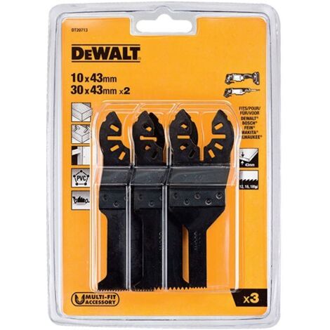 Dewalt – Blister de 3 lames BiM pour multi-cutter – Découpe bois, PVC, plaques de plâtre – Compatible outils multifonctions