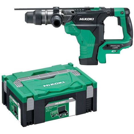Hikoki – Perforateur burineur sans fil 36V DH36DMAW2Z – Moteur Brushless – Force de percussion 8,5J – Pour béton armé et rénovation humide