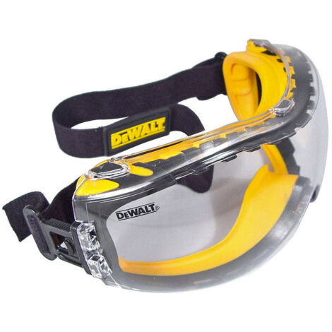 Dewalt – Masque de protection anti-buée – Norme EPI – Structure ergonomique pour maintien sécurisé – Résistant aux impacts et rayures
