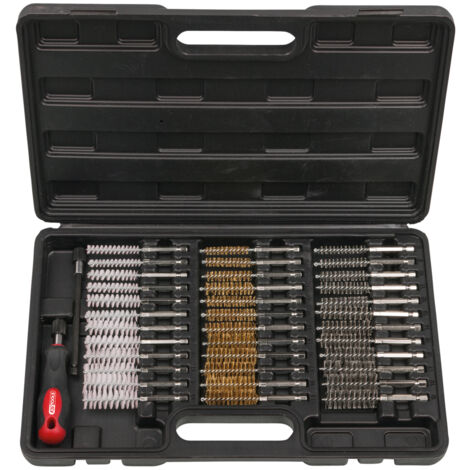 KS Tools - Jeu de brosses de nettoyage pour puit de bougie de préchauffage ou d'injecteur - 340.0010