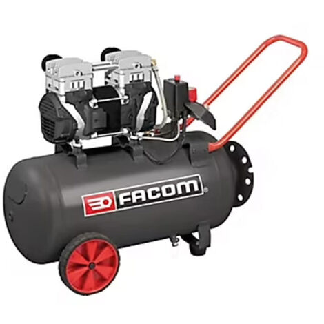Facom – Compresseur horizontal débruité 50 L – 2,5 HP silencieux – Débit d’air élevé pour environnements calmes – Mécanisme performant