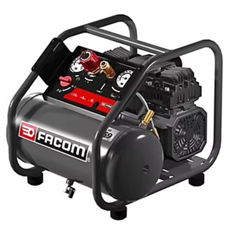 Facom – Compresseur 6L 1,5HP – Moteur induction Brushless – Débit 140 L/min – Pression max 8 bars – Structure chantier compacte et portable