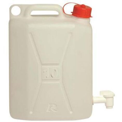 Ribimex – Jerrican alimentaire 10 litres en polyéthylène haute densité – Avec robinet pour liquides – Stockage et transport pratiques
