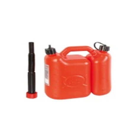 Ribiland – Jerrican double compartiment 7,5L en polyéthylène haute densité – Long bec flexible amovible – Normes UN pour produits chimiques (1/4)