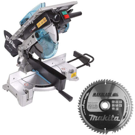 Makita – Scie à onglet et délignage 1650W – Capacité de coupe 93mm – Lame carbure 260mm 60 dents – Frein électrique – Pour bois dur et stratifié