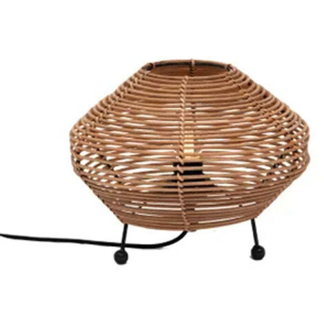 Lampe à poser Esteban en rotin - ⌀ 32 cm - marron