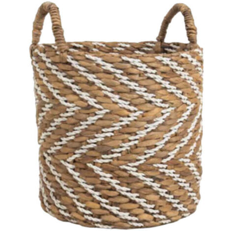 Panier souple Elise - 35 x 35 x 35 cm - taille L - jute - motifs chevrons