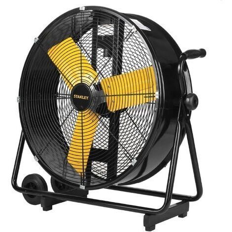 Stanley – Ventilateur sur pied 61 cm 108W – 3 pales en acier – Inclinaison réglable 0-90° – Niveau sonore 69 dB – Volume d'air 7990 m3/h – 445224