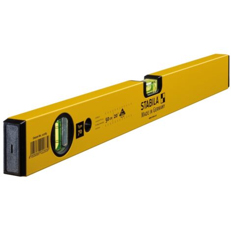 Stabila Type 70, 50 cm 2283 Niveau à bulle en alliage léger 50 cm 0.5 mm/m