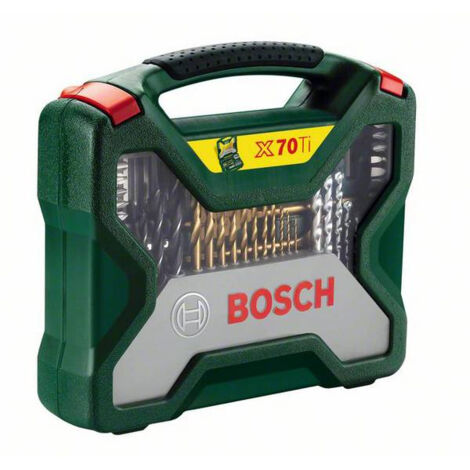 Bosch – Coffret de forets à métaux HSS-TiN Ø1,5 à 10 mm – 11 forets, 6 forets à béton, 5 mèches à bois – Mallette robuste 70 pièces