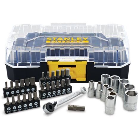 Stanley – Coffret multi-outils 37 pcs 1/4’’ – Douilles 6 pans avec moletage X-KNURL – Système d’accroche pour transport – FMMT191010 (1/10)