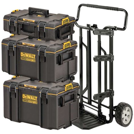Dewalt – Chariot à outils TStak IP65 – Protection IP65 contre poussière et jets d'eau – Roues robustes 20 cm – Système de dégagement rapide ToughSystem 2.0 (1/5)