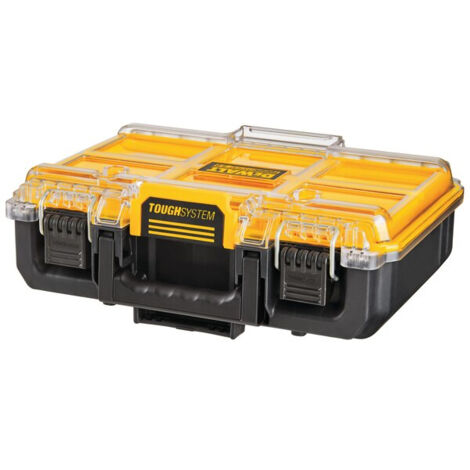 Dewalt – Organiseur demi-largeur ToughSystem 2.0 – 6 compartiments amovibles – Joint IP65 contre poussière et eau – Poignée ergonomique – DWST833921 (1/10)