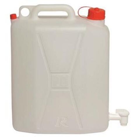 Ribimex – Jerrican alimentaire 20L en polyéthylène haute densité – Avec robinet – Pour stockage et transport de liquides alimentaires