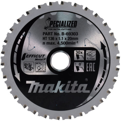 Makita – Lame de scie circulaire carbure pour métal Ø 136mm – Alésage 20mm – 30 dents – Coupe nette sans éclat (1/3)