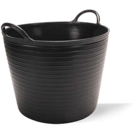 Rubi – Auge en plastique noir 25L – Haute résistance polyéthylène – Poignées ergonomiques – Pour chantiers difficiles