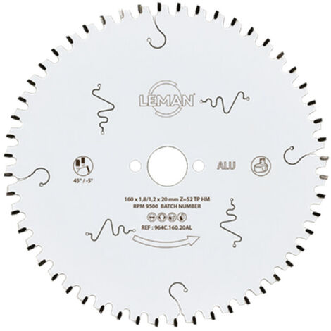 Lame circulaire HM - aluminium Leman - 165