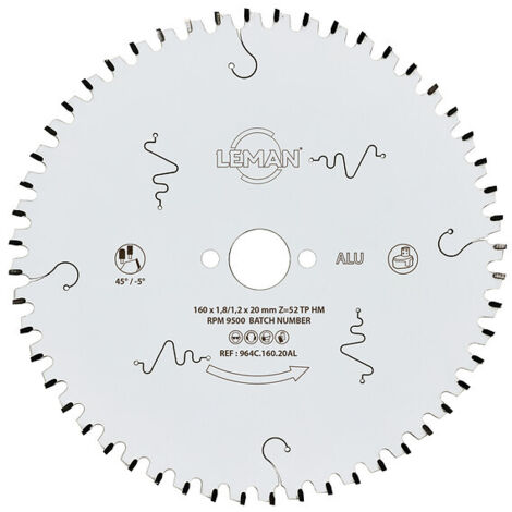 Lame circulaire HM - aluminium Leman - 250