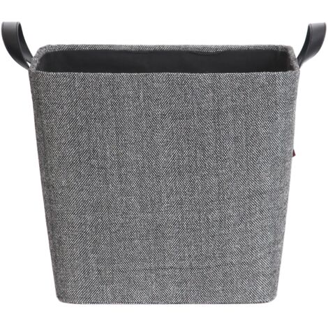 FP – Panier à bûches carré en tissu gris chiné – Tenue rigide – Capacité 2 sacs de 15 kg – Dimensions 40 x 40 x 35 cm (1/2)