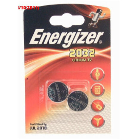Energizer – Pile bouton lithium CR 2032 240 mAh 3 V – Température -30 à +60 °C – Non rechargeable – Lot de 2 (1/7)