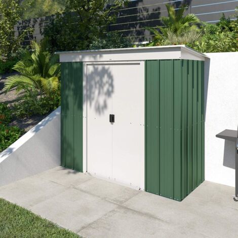 M&S – Abri de jardin métal galvanisé 2,84 m² – Kit d'ancrage inclus – Dimensions extérieures 238x119x174 cm – Garantie 15 ans contre corrosion (1/7)