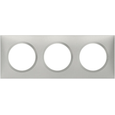 Legrand – Plaque de finition carrée 3 postes – Aluminium mat – Compatible gamme Dooxie – Installation simplifiée – 600853