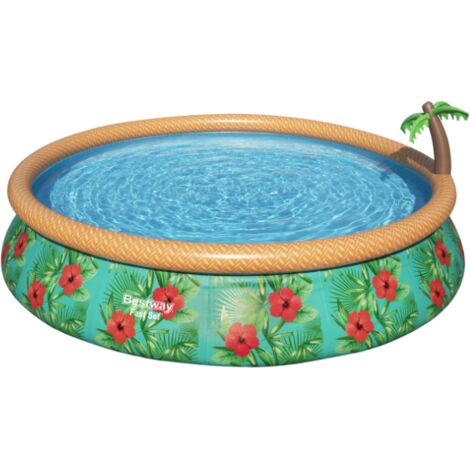 Bestway Piscine gonflable ronde Bestway Fast Set 457 x 84 cm décor tropical (1/10)