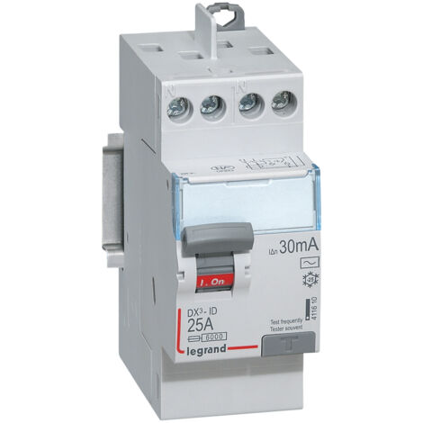 Legrand - Interrupteur différentiel bipolaire - 2P - Type AC 30mA arrivée haut/départ haut 25A