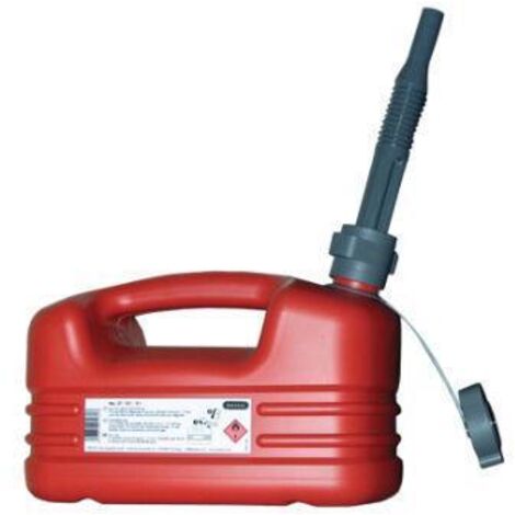 Pressol – Jerrican rouge 5L en polyéthylène haute densité – Bec verseur rigide intégré pour versement précis – Certifié TUV UN/BAM