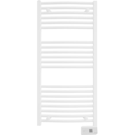 Sauter – Sèche-serviettes électrique 500W – A inertie fluide – H113 x l50 cm – Affichage digital – Programmation hebdomadaire – Acier blanc galbé (1/5)