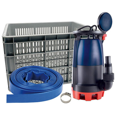 Spido – Pompe eaux claires et chargées 500 W – Débit 12,5 m³/h – Refoulement 6 m – Particules jusqu'à Ø 30 mm – Flotteur interne – Tuyau plat 10 m - VCDC-500-P2 (1/3)