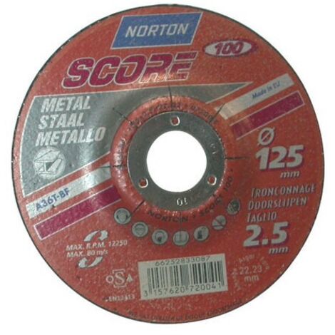 Disque à tronçonner 125X2.5X22.2 NORTON moyeu déporté 6625833087 (1/2)