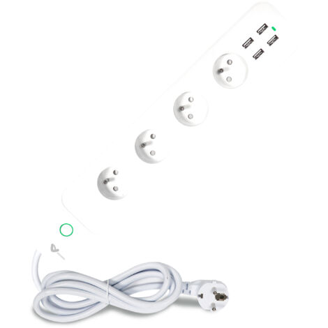 Bloc multiprise connecté 6 prises + compteur conso - Voltman (1/2)