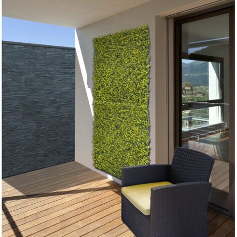 Panneau décoratif de feuillage synthétique - Imitation buis - 100 x 100 cm