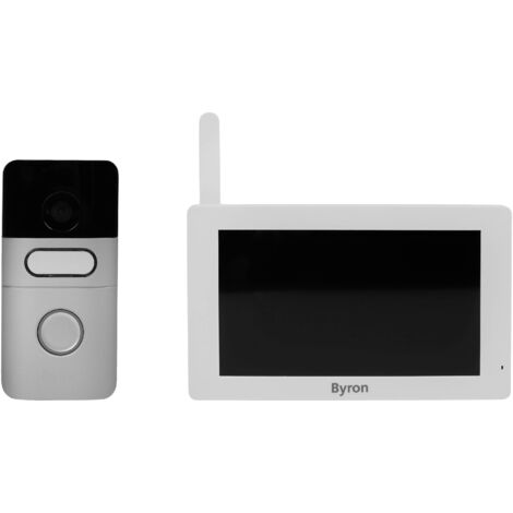 Sonnette vidéo sans fil Byron DIC-22615 - Communication bidirectionnelle - Écran tactile à l'intérieur (1/5)