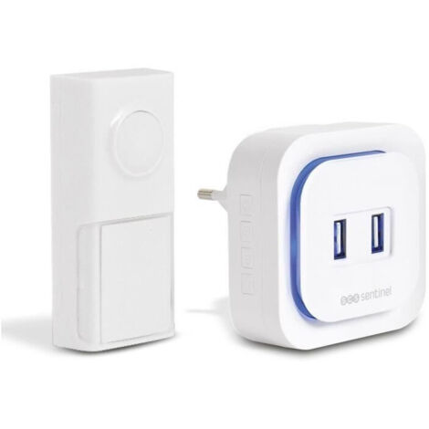 SCS Sentinel - Carillon sans fil sans pile enfichable avec 2 ports USB ECOBELL 100 USB (1/5)