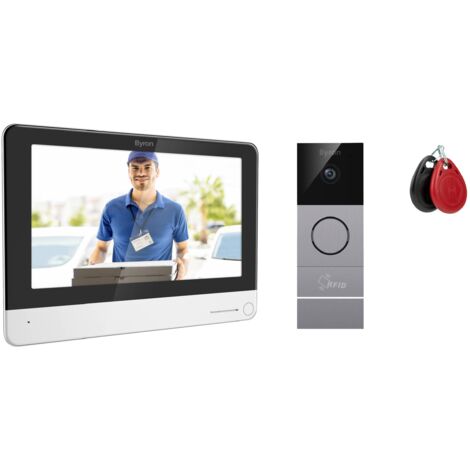 Interphone vidéo Wi-Fi DIC23312 – Écran tactile 7" – Caméra infrarouge – Fonction d'enregistrement – RFID intégré pour contrôle d'accès – Byron