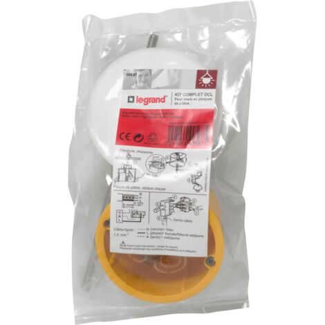 Legrand – Boîte d'encastrement ronde 67 mm – Plastique thermoplastique – IP44 – 4 entrées pour câbles de 16 à 20 mm – Installation horizontale ou verticale (1/2)