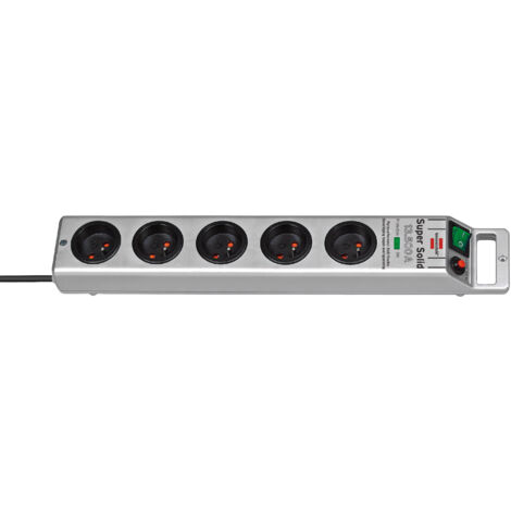 Brennenstuhl – Multiprise limiteur de tension 5 prises AC 230 V – Câble 2,5 m – Protection jusqu'à 13.500 A – Prises orientées à 45° - 1153344315