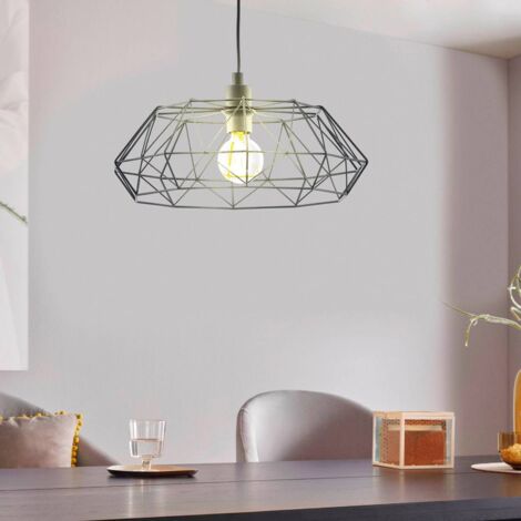 LAMPE SUSPENDUE APP563-1CP DIAMOND MÉTAL LOFT NOIR DIAMANT 1-POINTS DE
