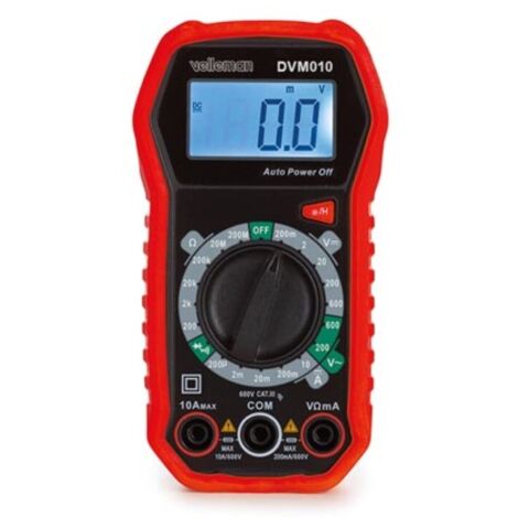 Multimètre numérique  VELLEMAN compact et antichoc - CAT III - 600 V - 5 fonctions DVM020 (1/5)