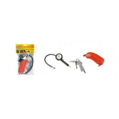 Mecafer – Kit 3 pièces gonflage et soufflage – Soufflette bec court pour nettoyage précis – Poignée en nylon avec raccords rapides – 150052