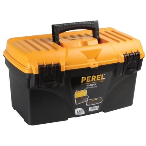 Perel – Caisse plastique 41 x 24 x 24 cm – Bac amovible – Polypropylène robuste – Capacité 25.7 l – Poignée pliable (1/3)