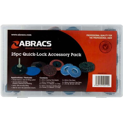 ABRACS - Coffret de 25 accessoires pour ponçage