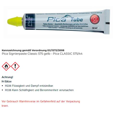 Tube marqueur pica classic 575 à encre jaune PICA - 57544