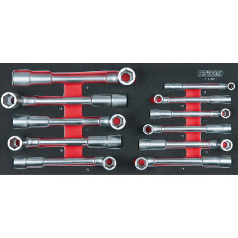 KS Tools - Module de clés à pipe débouchées - 6 pans, 11 pièces - 713.2011