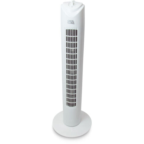 Ventilateur colonne oscillant COOL CLIMA 45W 3 vitesses H80cm Blanc